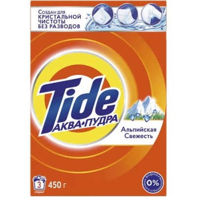 Стиральный порошок автомат Аквапудра «Альпийская свежесть», Tide, 450 г