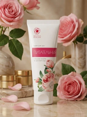 Крем для рук Роза питательный с маслом жожоба на розовой воде, 75 мл	