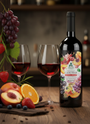 Кавказская безалкогольная Сангрия на основе фруктово-ягодных соков и экстрактов целебных трав, 750 мл