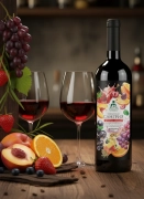 Кавказская безалкогольная Сангрия на основе фруктово-ягодных соков и экстрактов целебных трав, 750 мл