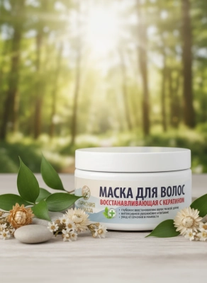 Маска с кератином для всех типов волос Восстанавливающая Гармония Кавказа, 200 мл