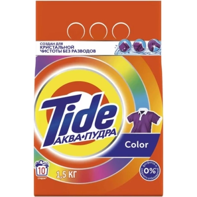 Стиральный порошок автомат Аквапудра «Color», Tide, 1,5 кг