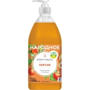 Мыло жидкое Flora (Флора) Народное Персик, 1000 мл