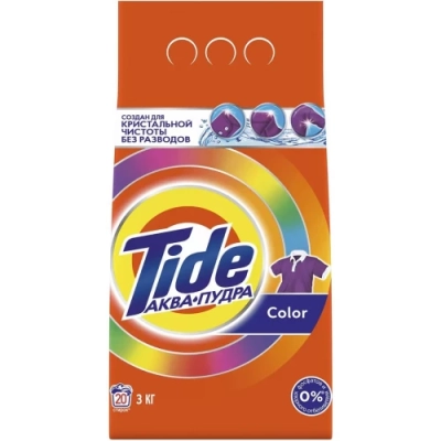 Стиральный порошок автомат Аквапудра «Color», Tide, 3 кг