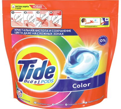 Капсулы для стирки Color, TIDE, 35 капсул 