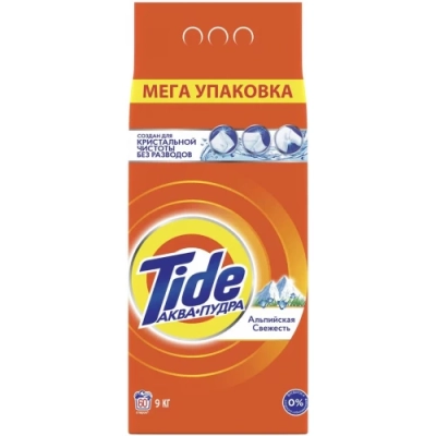 Стиральный порошок автомат Аквапудра «Альпийская свежесть», Tide, 9 кг