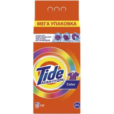 Стиральный порошок автомат Аквапудра «Color», Tide, 9 кг