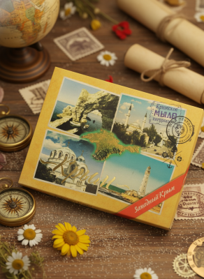 Набор крымского мыла Западный Крым сувенирный Коллаж, 4 шт. по 50 г