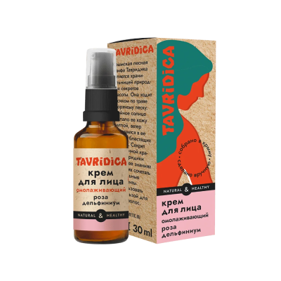 Крем для лица Омолаживающий, роза и дельфиниум, TAVRIDICA, 30 мл