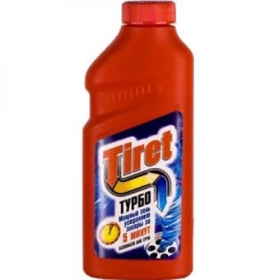Гель для устранения сложных засоров Tiret (Тирет) Turbo, красный, 500 мл