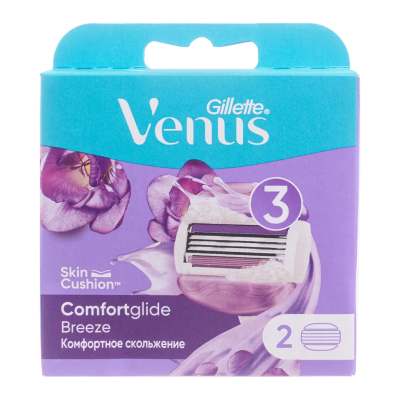 Сменные кассеты для бритья Venus Breeze, Gillette, 2 шт