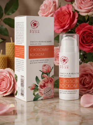 Крем для лица С розовым воском омолаживающий, 30 мл