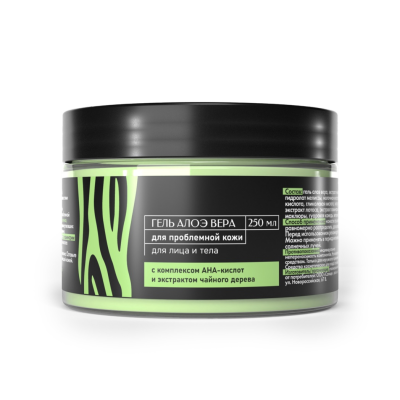 Гель алоэ для лица и тела Для проблемной кожи, с комплексом АНА-кислот, DEV-AHA, 250 мл