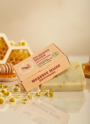 Медовое мыло Питательное с пчелиным воском и мёдом, 100 г