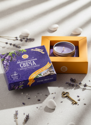 Массажная свеча с эфирным маслом Лаванды