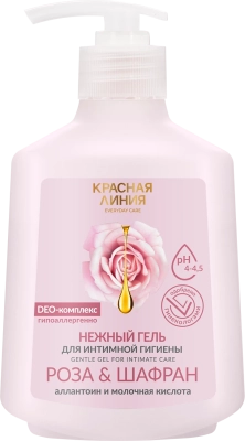 Нежный гель для интимной гигиены «Роза и Шафран» с аллантоином и молочной кислотой, 250 г