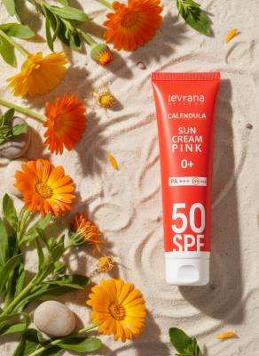 Солнцезащитный крем для лица и тела "Календула 50SPF PINK 0+", 100 мл