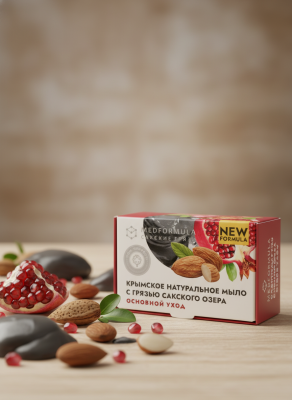 Мыло Основной уход для нормальной и комбинированной кожи с грязью Сакского озера Med Formula, 100 г