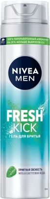 Гель для бритья Men Fresh Kick, приятная свежесть, Nivea, 200 мл