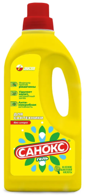 Чистящее средство для сантехники, гель, Санокс, 1100 мл